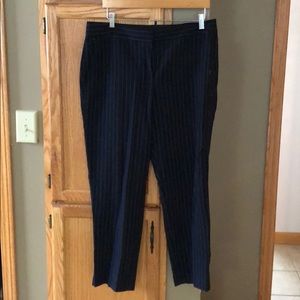 Ann Taylor Navy/White striped cropped pant
